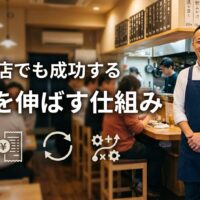 小さな飲食店でも成功するビジネスモデルと売上アップの仕組みを表現したアイキャッチ画像