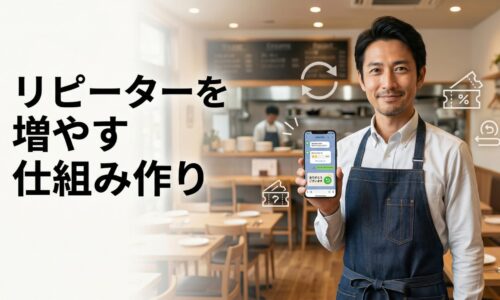 飲食店のリピーター集客を仕組み化し売上安定を目指す、男性店主入りのアイキャッチ画像
