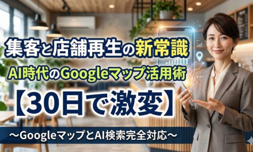Z世代の集客と店舗再生を解説する日本人女性専門家。スマートフォンに映るInstagramとAI検索の連動イメージ。