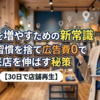 集客を増やすための新常識を解説する日本人女性専門家。広告費0円での店舗再生とGoogleマップ活用をイメージしたアイキャッチ画像。