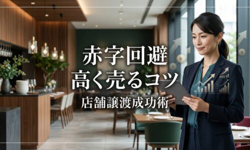 洗練された現代的な日本のレストランで自信に満ちた経営者がスタイリッシュなビジネス服装でタブレットの事業評価書類を確認し、背景には温かい木のアクセントとエレガントな照明の高級レストラン内装が見える戦略的なビジネス売却の様子