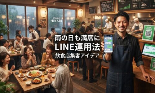 飲食店集客アイデアの教科書!雨の日も満席にするLINE運用法